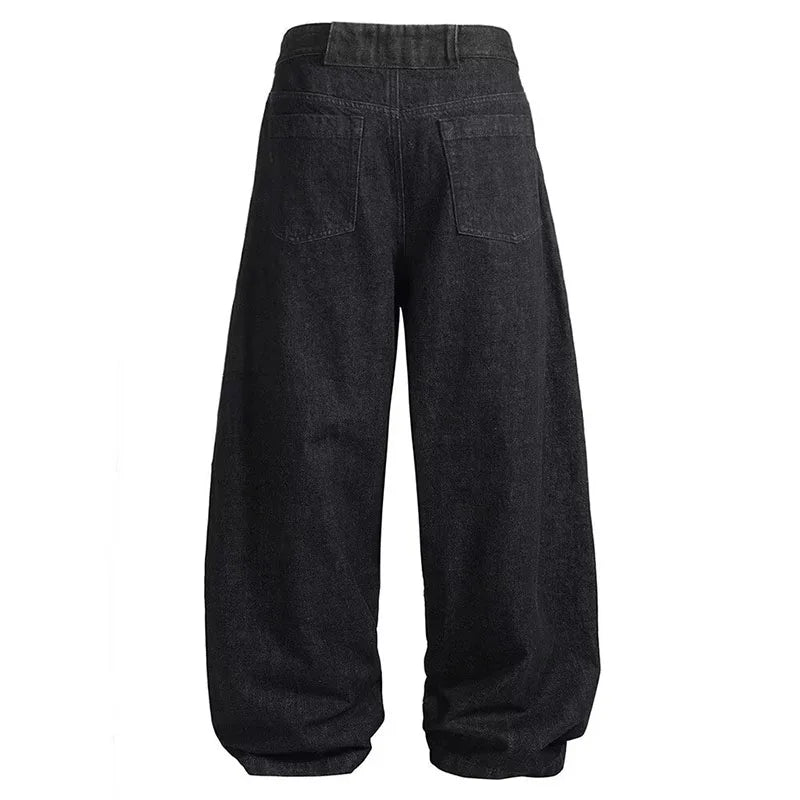 Retro Black Curved Elegant Jeans