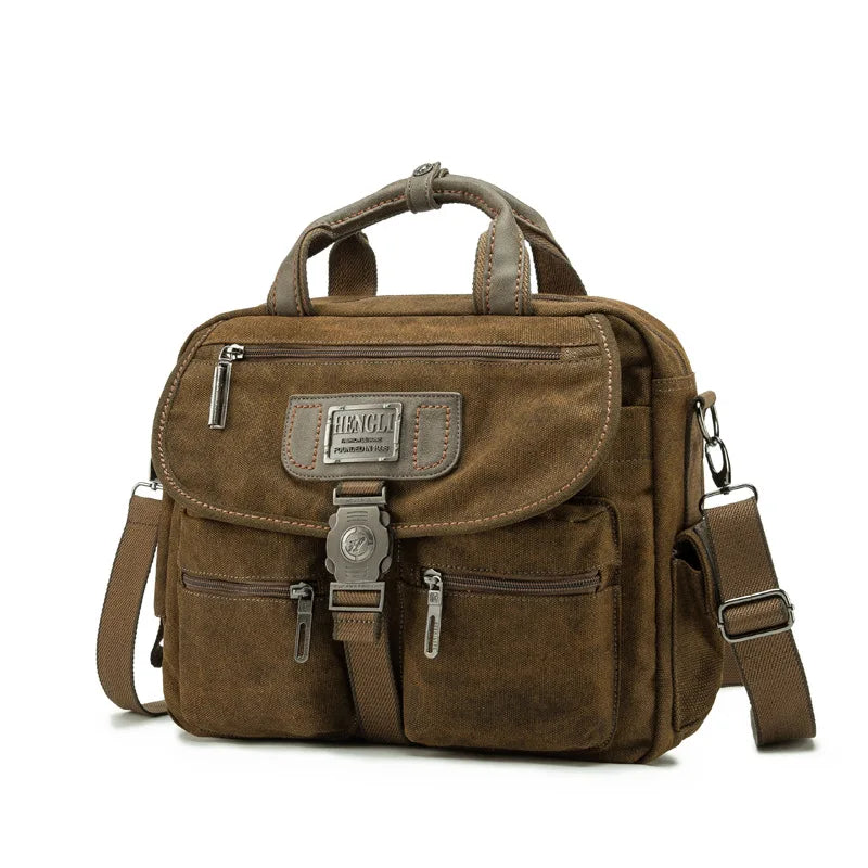 Retro Canvas Brown Messenger Bag