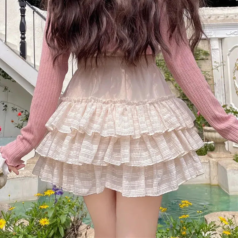Coquette Pink Ruffles Mini Skirt