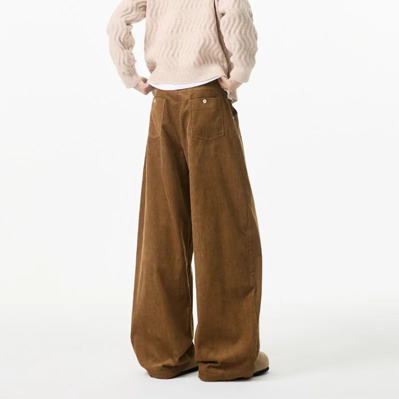 Wide Leg Korean Corduroy Pants