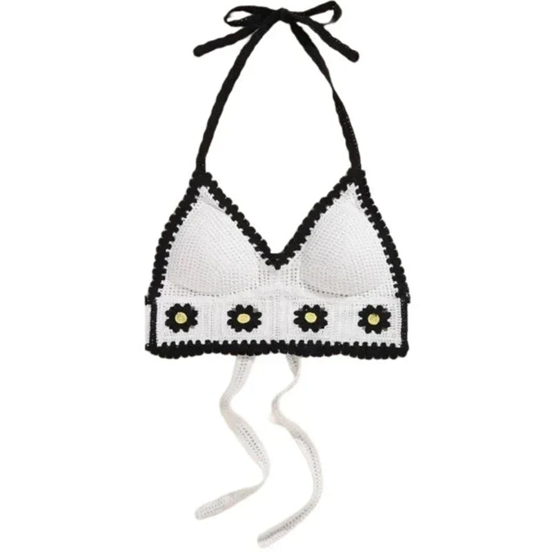 Handmade Knitted Boho Beach Camisoles Crochet Bikini