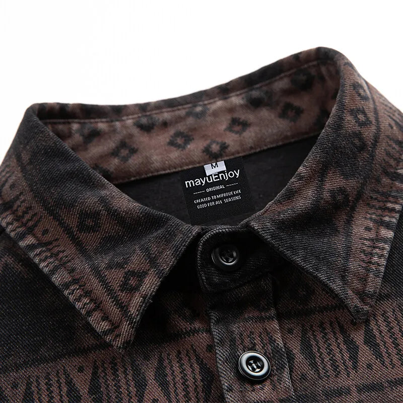 Camisa Jacquard Lavada Vintage