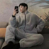 2 Piece Couple Coral Fleece Warm Pyjamas