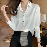 Corporate Girl Satin Long Sleeve Shirt
