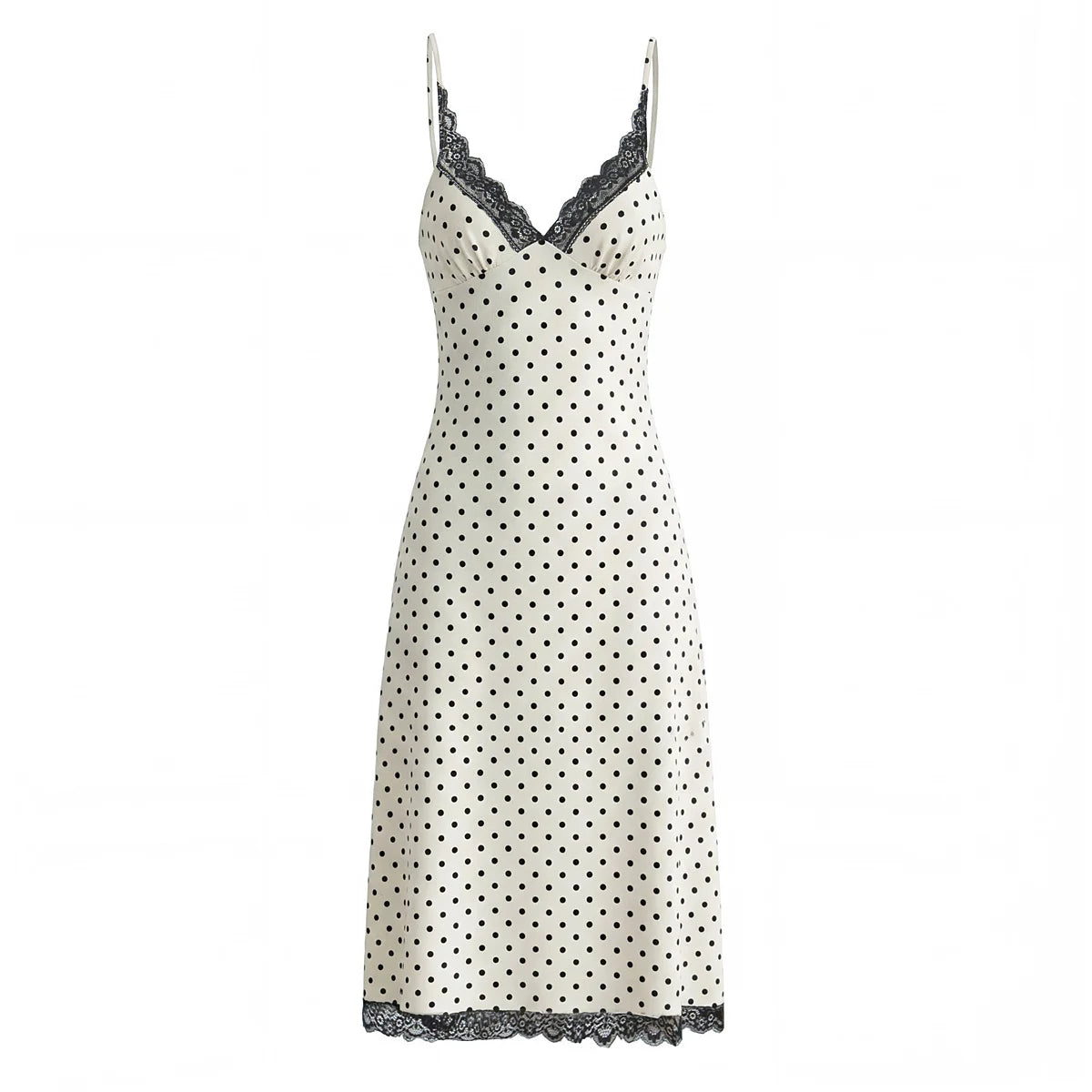 Backless Lace Polka Dot Sling Dress