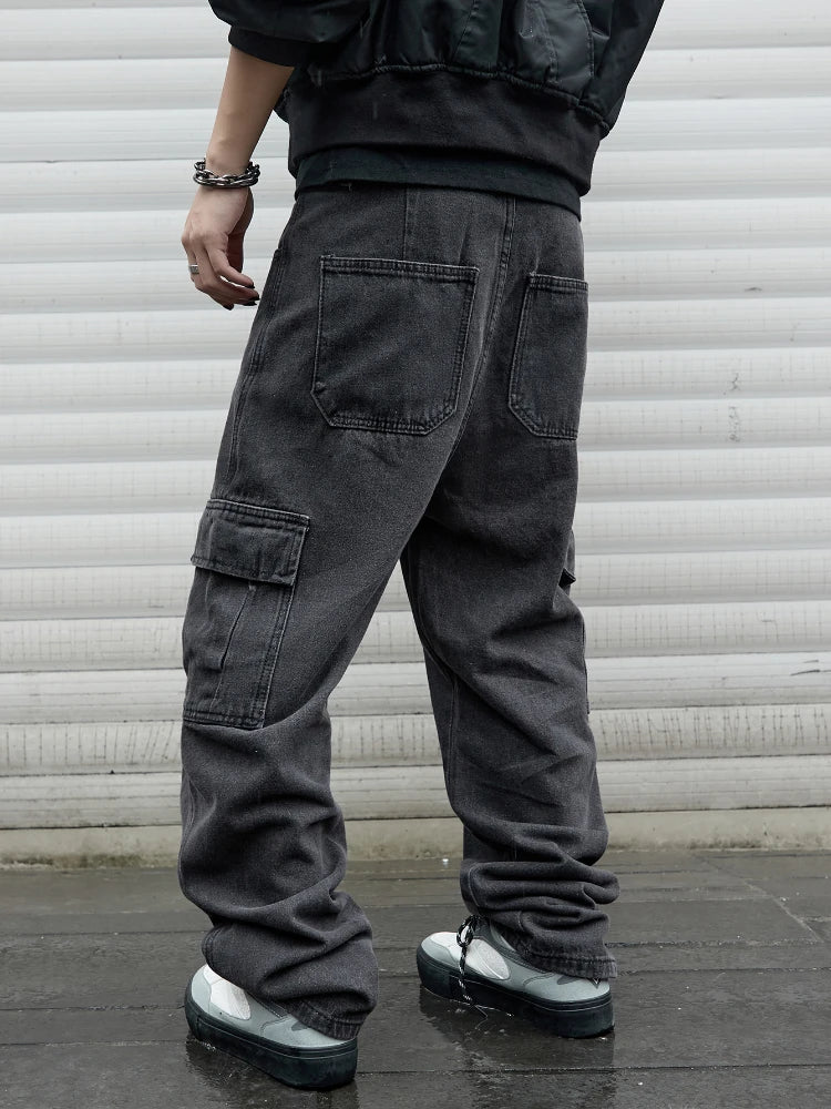 Straight Leg Korean Cargo Jeans
