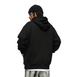 Graphic Black Velvet Lined Hoodie
