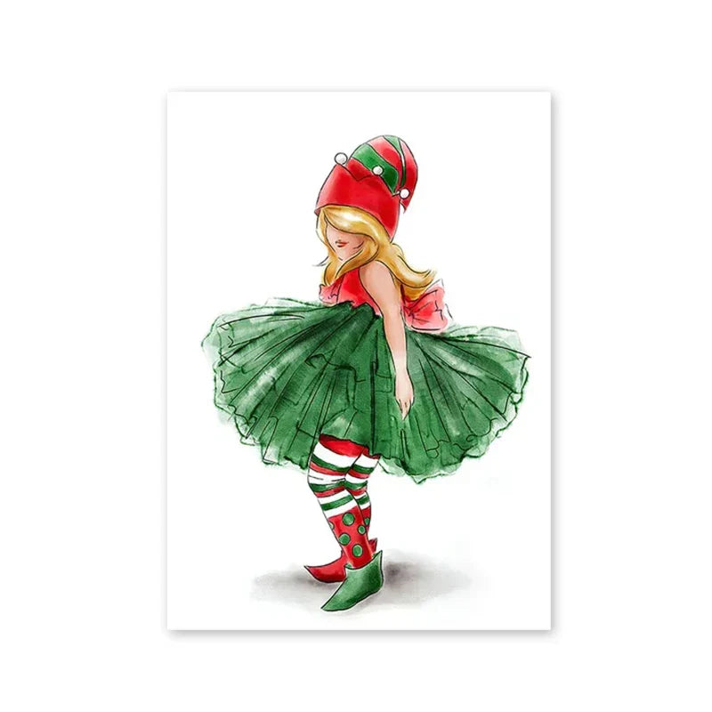 Merry Christmas Cartoon Santa Poster
