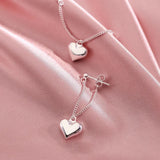 Elegant Silver Heart Drop Earrings