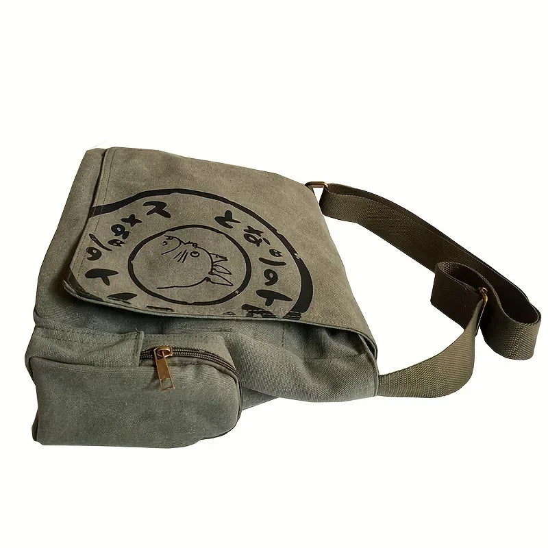 Bolso bandolera grande de lona vintage