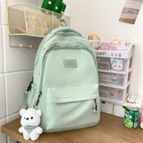 Lightweight Solid Color School Backpack