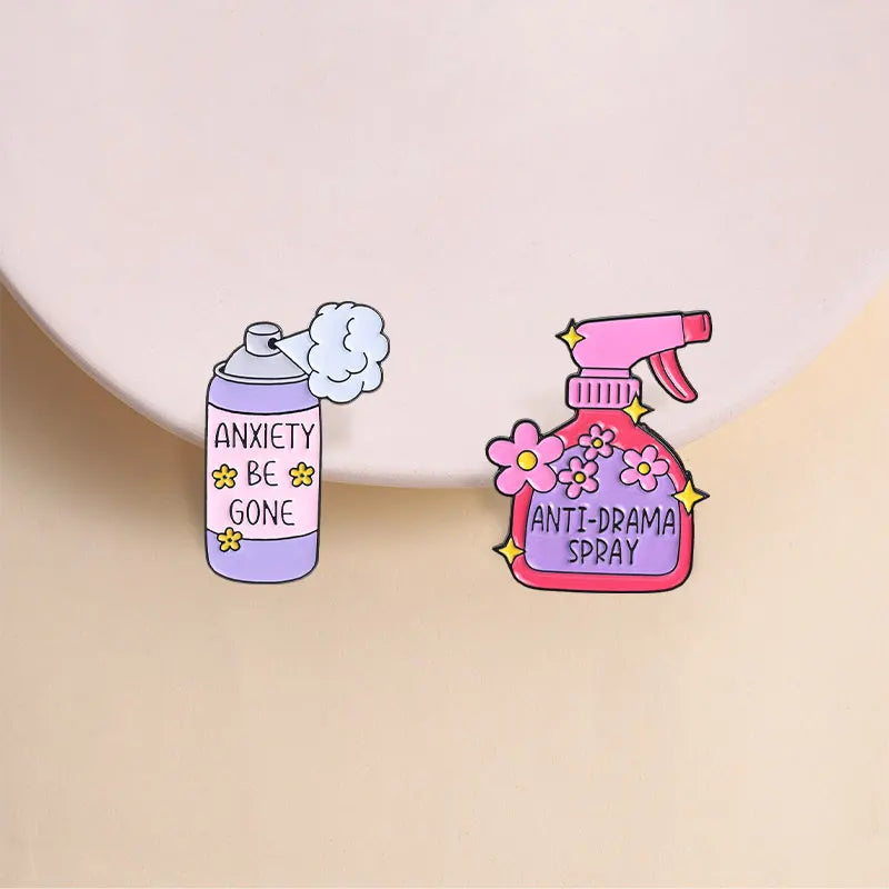 Anti-Drama Spray Enamel Pins