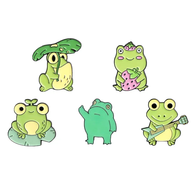 Middle Finger Frog Alloy Brooch