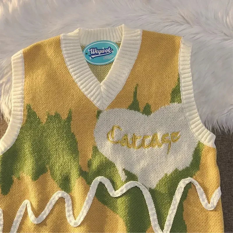 Weirdcore Ärmellose Strickweste