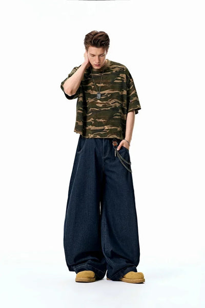 Retro-Jeans aus gewaschenem Denim