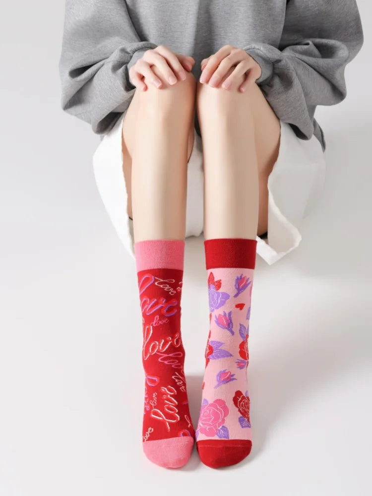 Mismatched Cotton Funny Colorful Socks