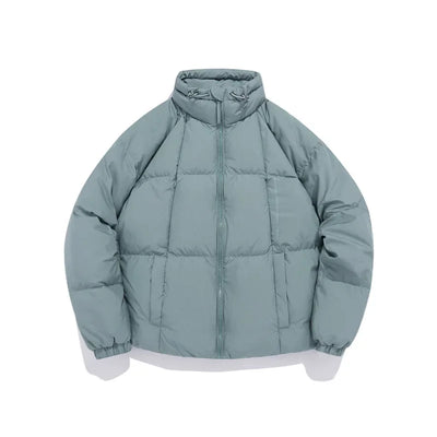 Wasserdichte, verdickte, einfarbige Daunen-Pufferjacke