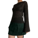 Women's Flare Tie Backless Top