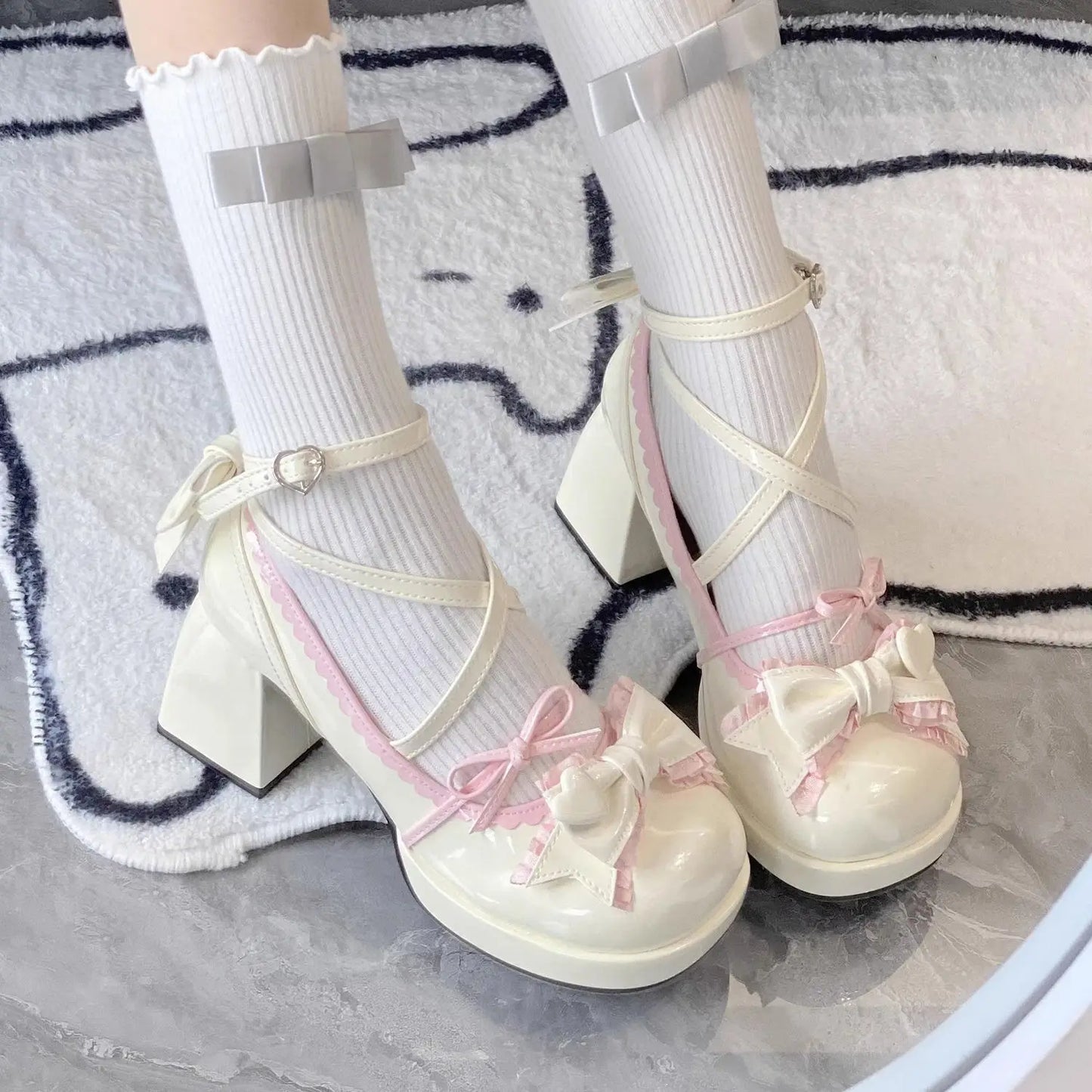Lolita Coquette Chunky High Heels