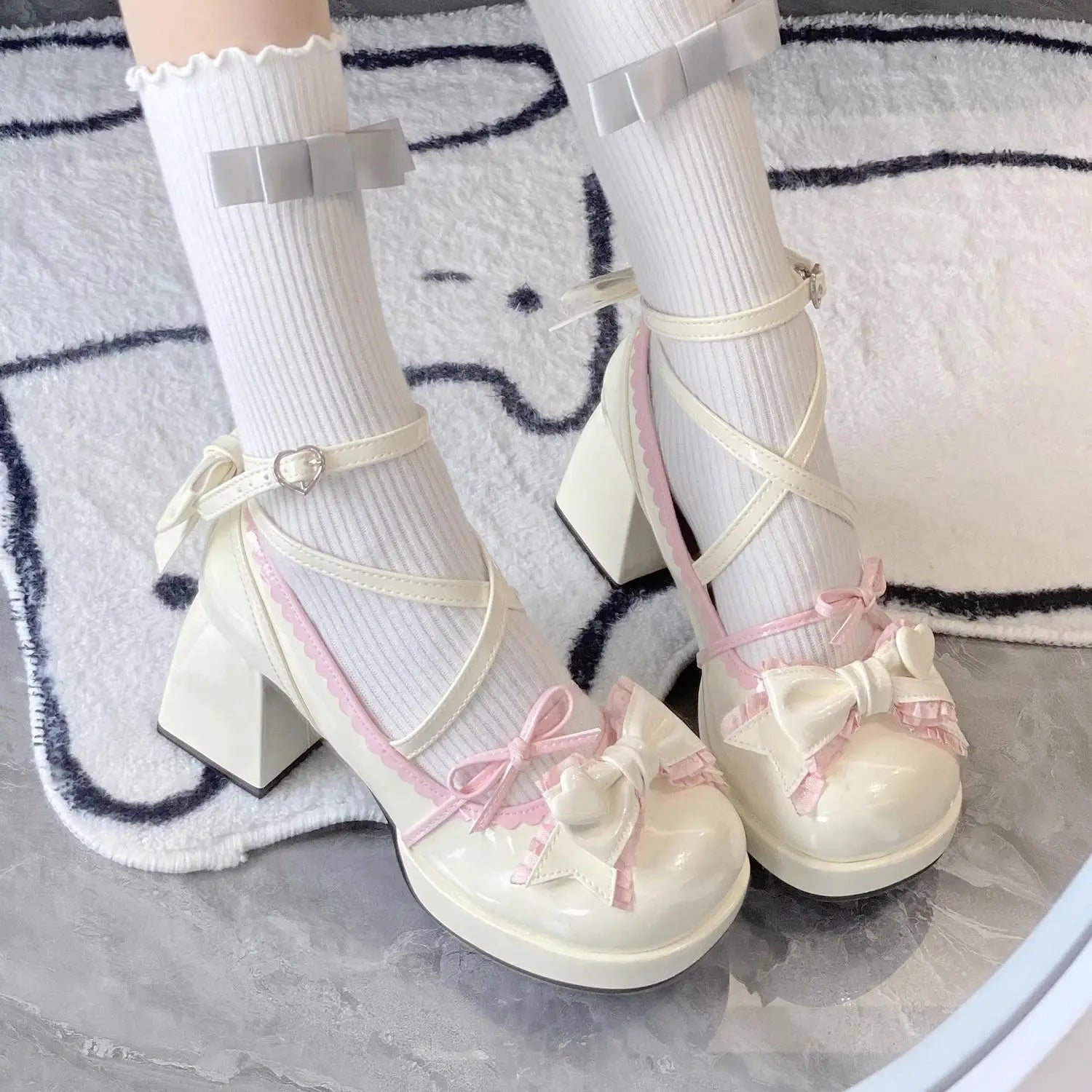 Lolita Coquette Chunky High Heels