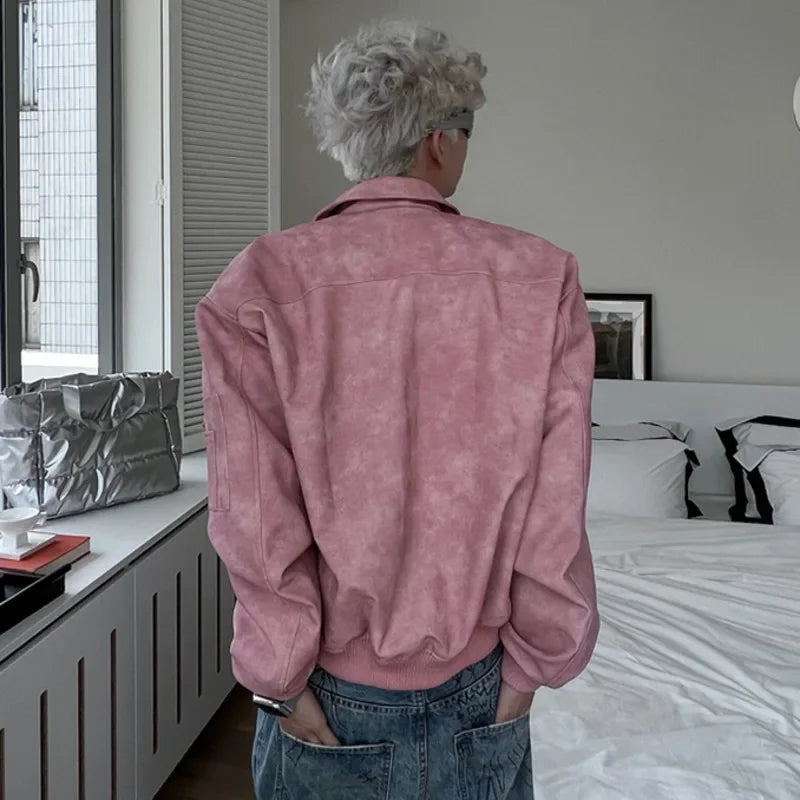 Cyberpunk Gradient Color PU Leather Jacket