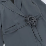 Corporate Girl Belted Rose Mini Dress