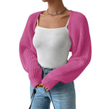 Handmade Crochet Casual Solid Color Cardigan