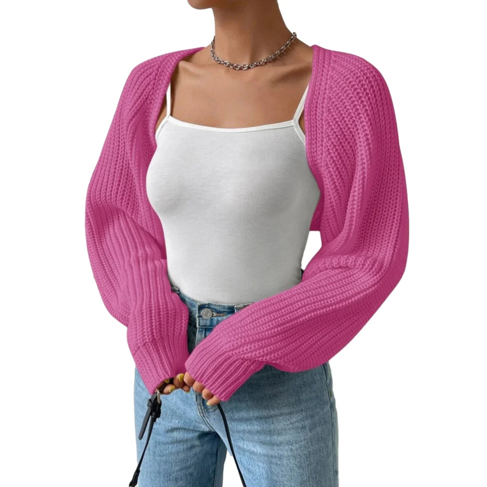 Handmade Crochet Casual Solid Color Cardigan