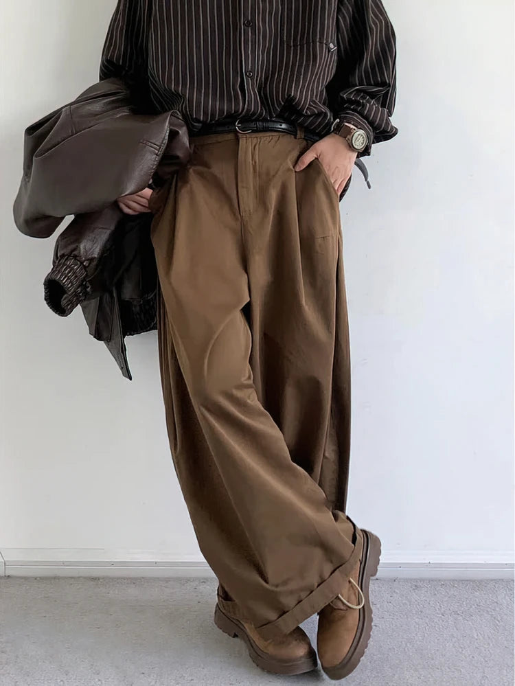 Vintage Brown Baggy High Waisted Pants