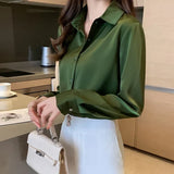 Corporate Girl Satin Long Sleeve Shirt