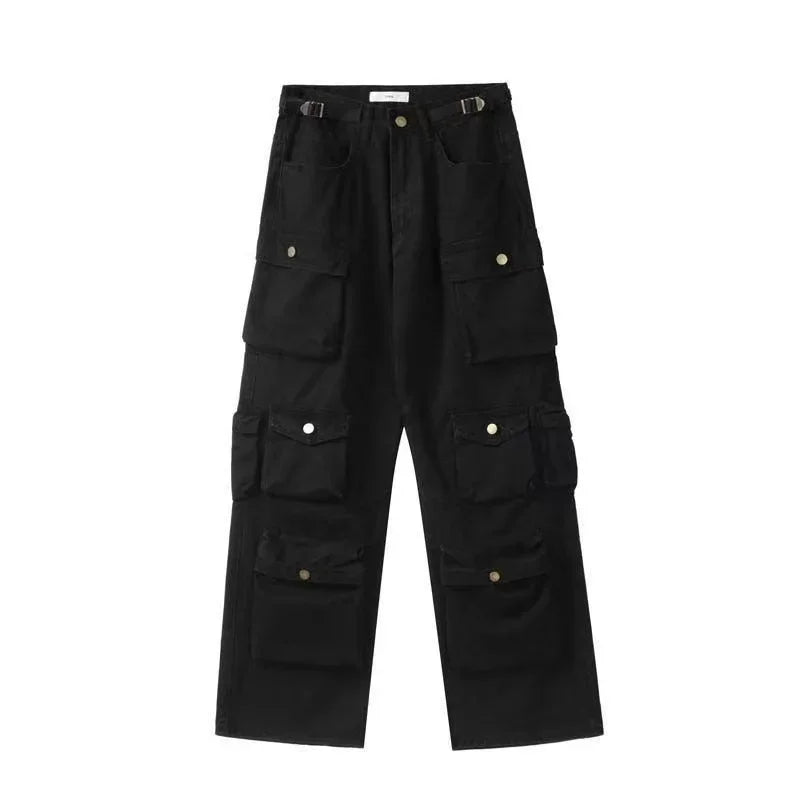 Retro Camouflage Wide Leg Cargo Pants
