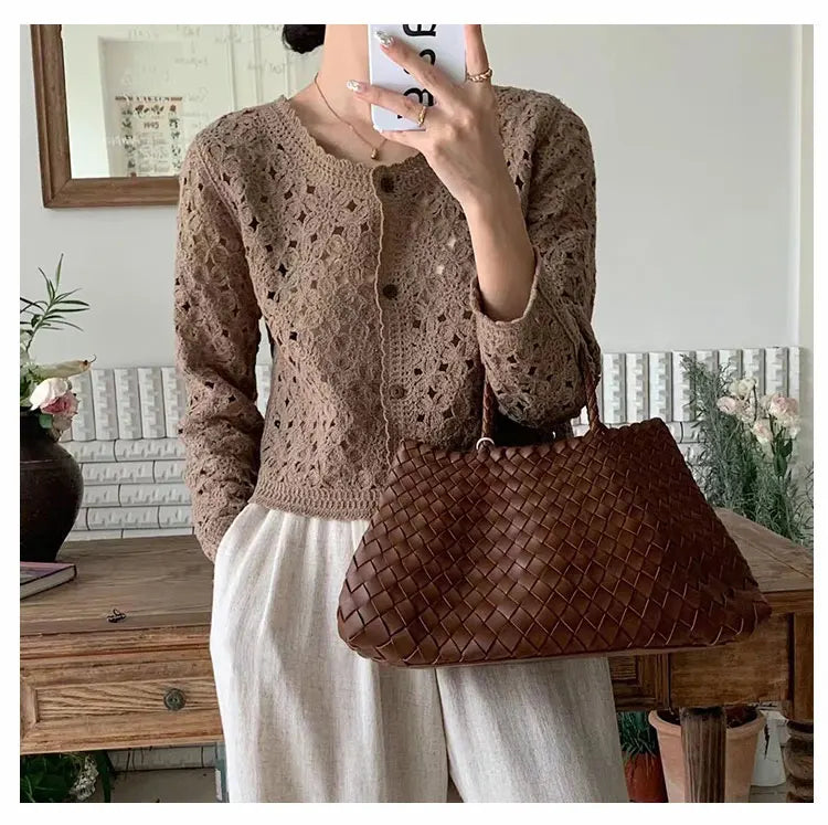 Crochet Openwork Hollow Out Cardigan