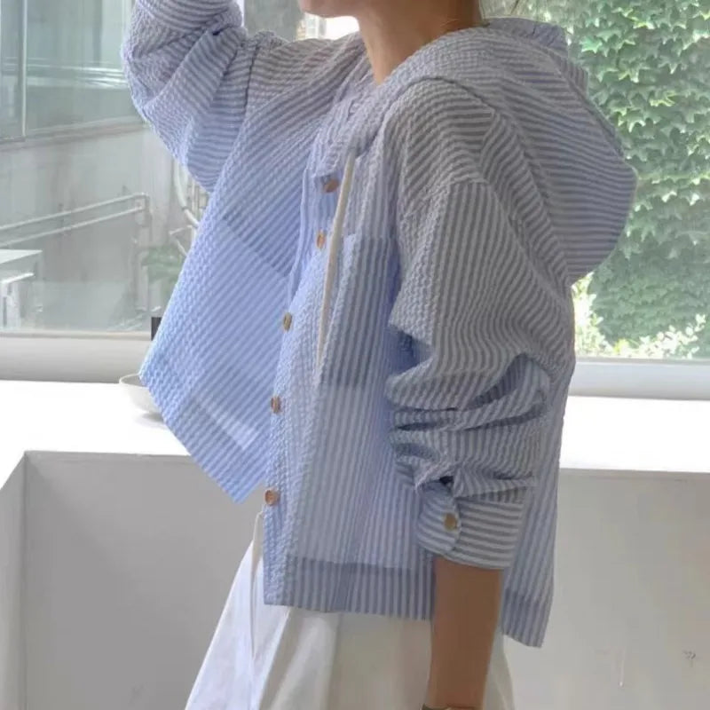 Women Shirt Sunshade Long Sleeve Old Money