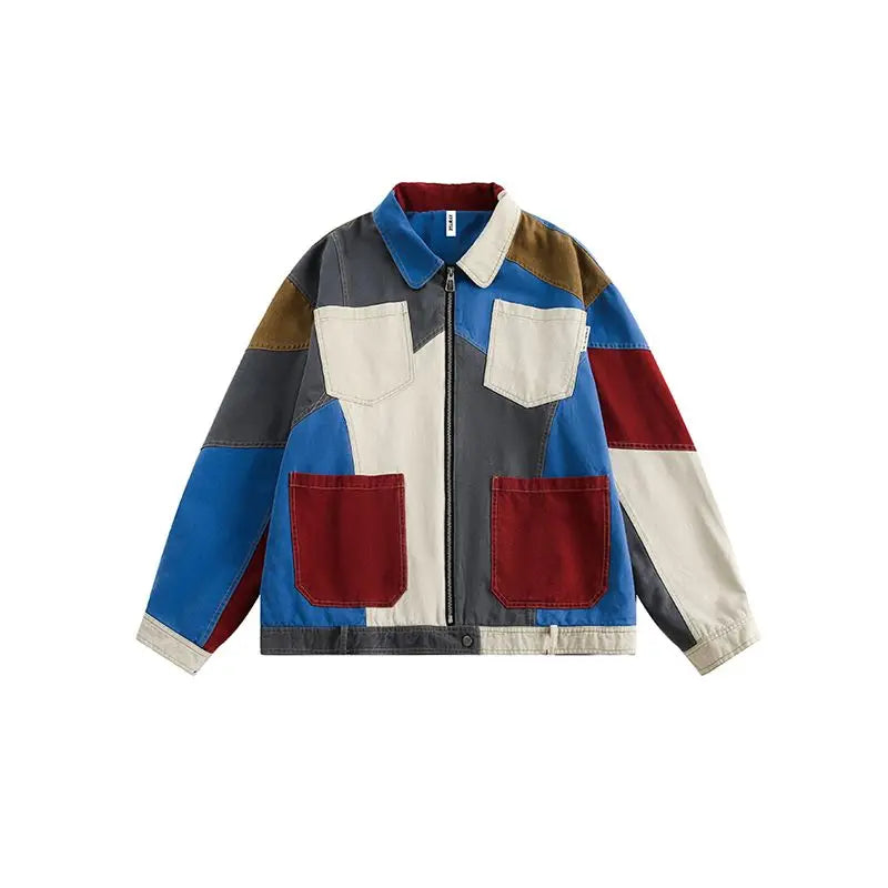 Color Blocks Denim Jacket