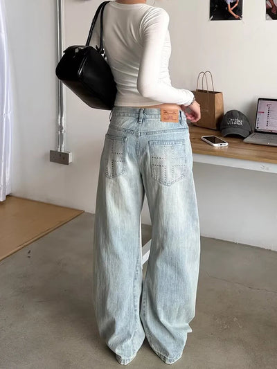 Y2K Light Blue Baggy Jeans