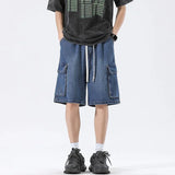 Multi-pocket denim short