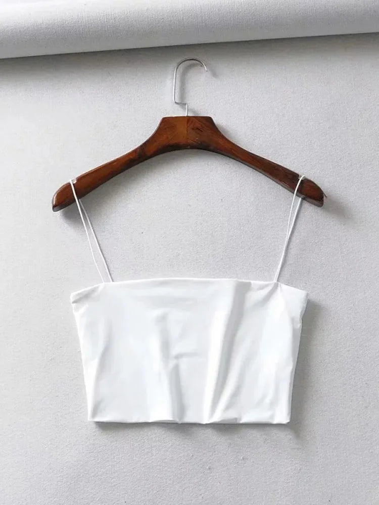 Women's Elastic Cotton Camis Crop Top