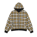 Double Sided Plaid Vintage Zip Hoodie