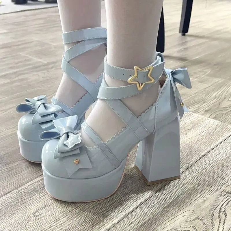 Lolita Coquette Chunky High Heels