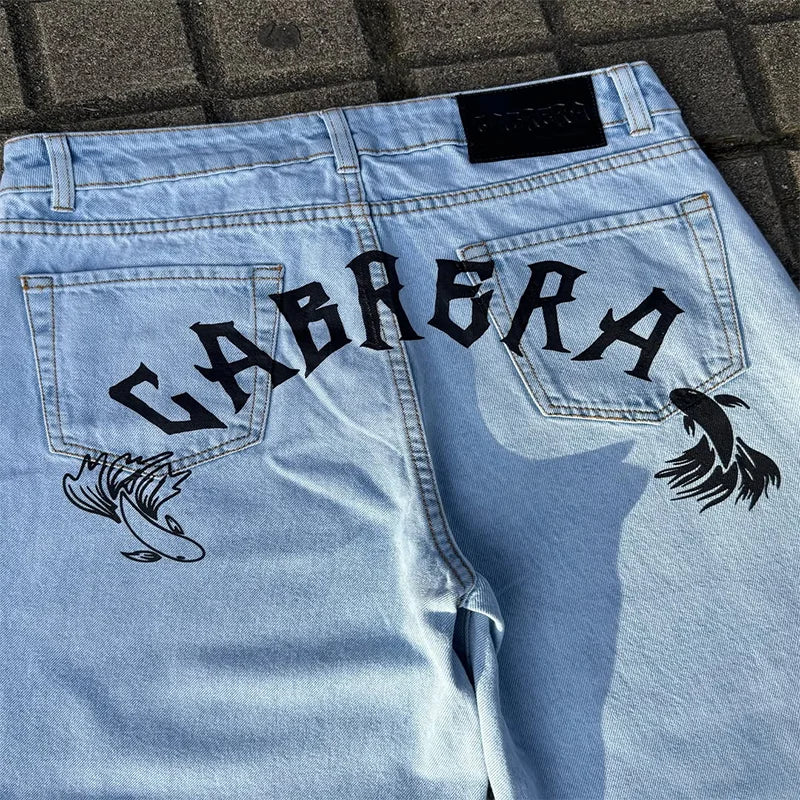 Y2K Casual High Waist Anime Jeans