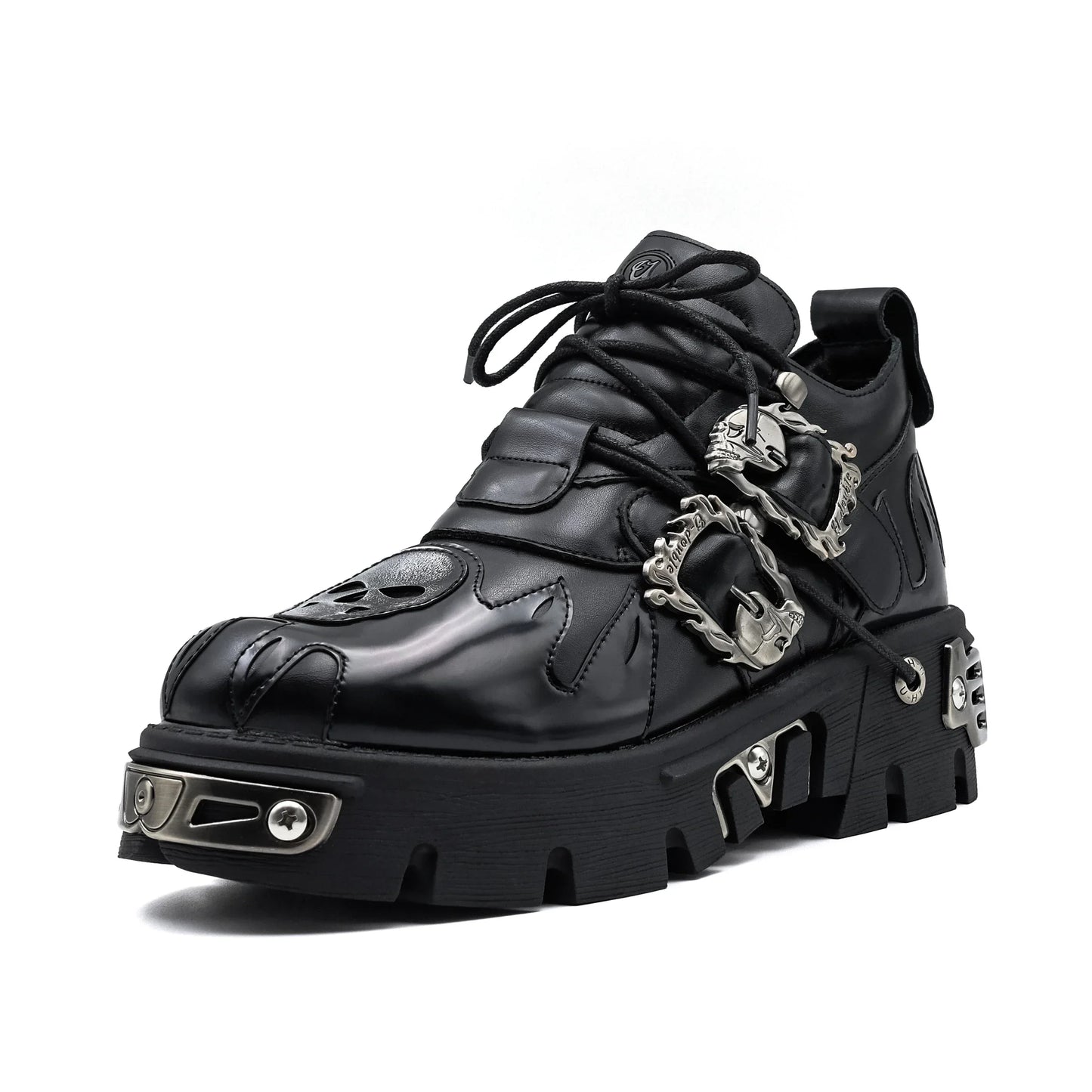 Gothic Rock Leather Platform Shoes