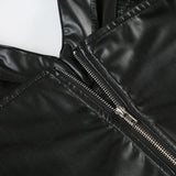 Baddie Faux Leather Halter Crop Top