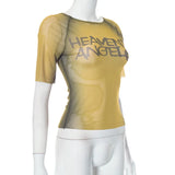 Y2K Heavenly Angels bedrucktes Crop Top