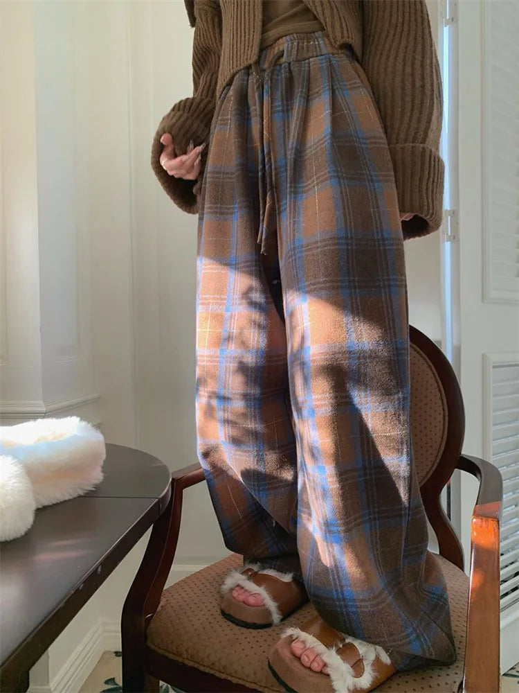 High Waisted Vintage Plaid Pants
