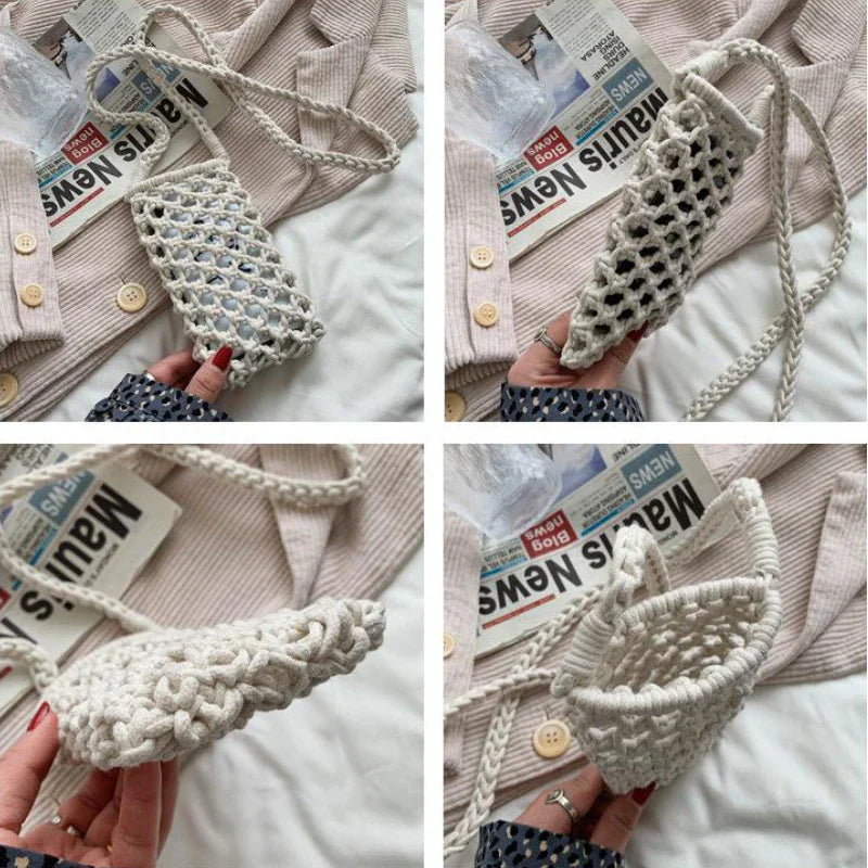 Handmade Crochet Small Cross Phone Bag