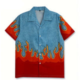 Flame Graphic Hawaiian Shirt