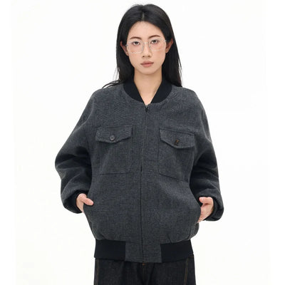 Corporate Girlie Gray Aviator Women's Varsity jacket