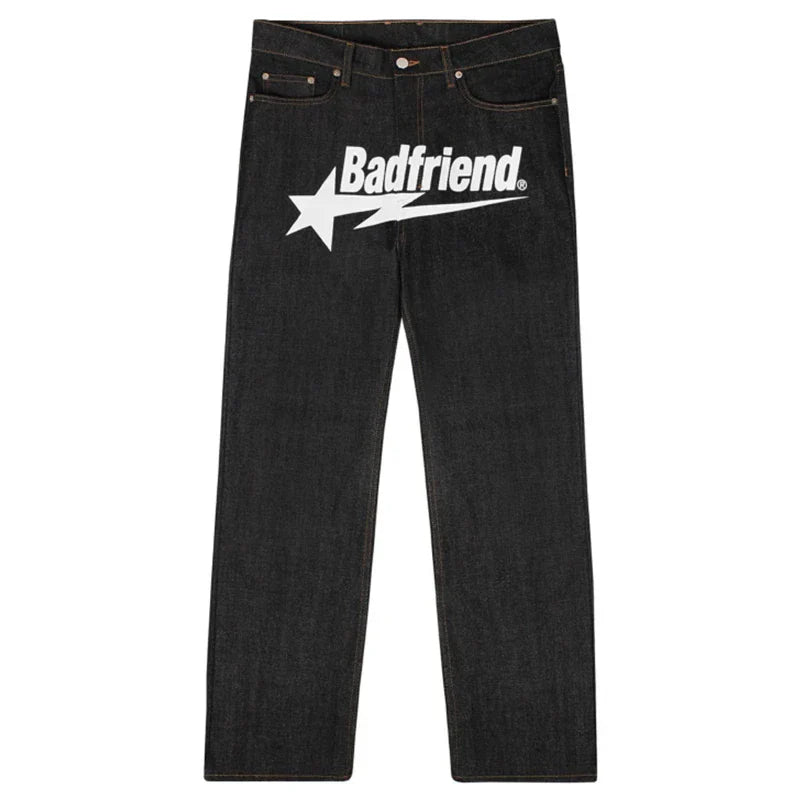 Retro Baggy Black High Waist Jeans