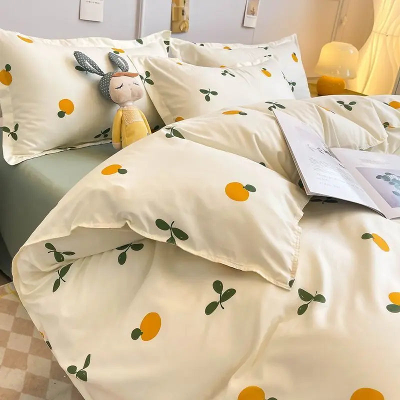 Pink Plaid Bowknot Bedding Set
