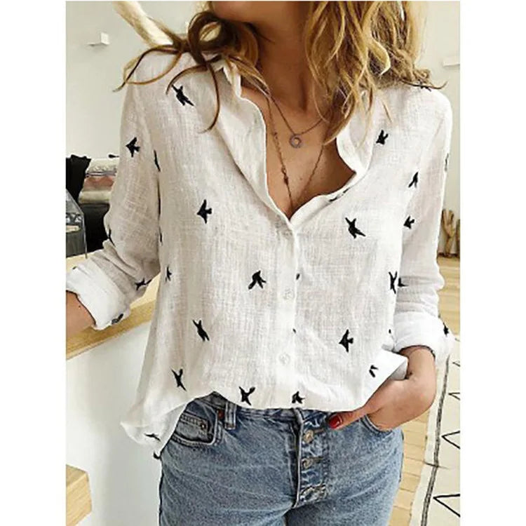 Elegant Cotton Linen Women Shirts